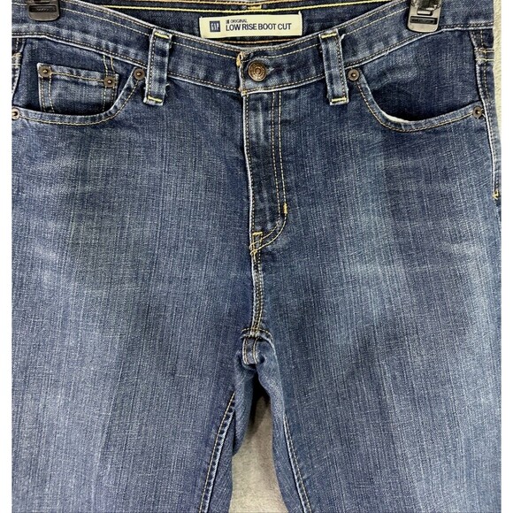 Gap Women's 10 Low‎ Rise Boot Cut Ankle Blue Jeans Classic Flare Western Y2K 90s - Picture 4 of 12